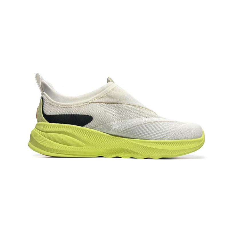 Li Ning SOFT GO 2 Cushioning Slip Resistant Abrasion Resistant Breathable Low Top Casual Shoes Men's White Green AGLV005-65