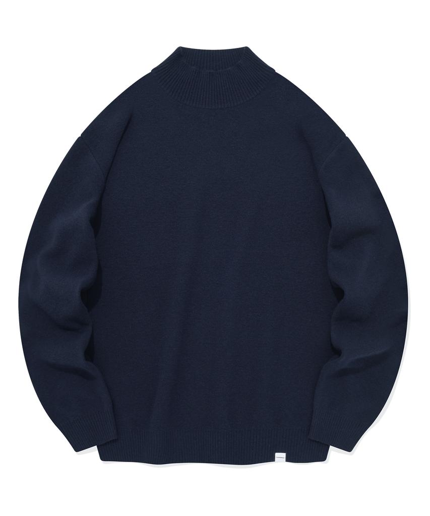 COVERNAT Lambswool Half Turtleneck Knit Navy
