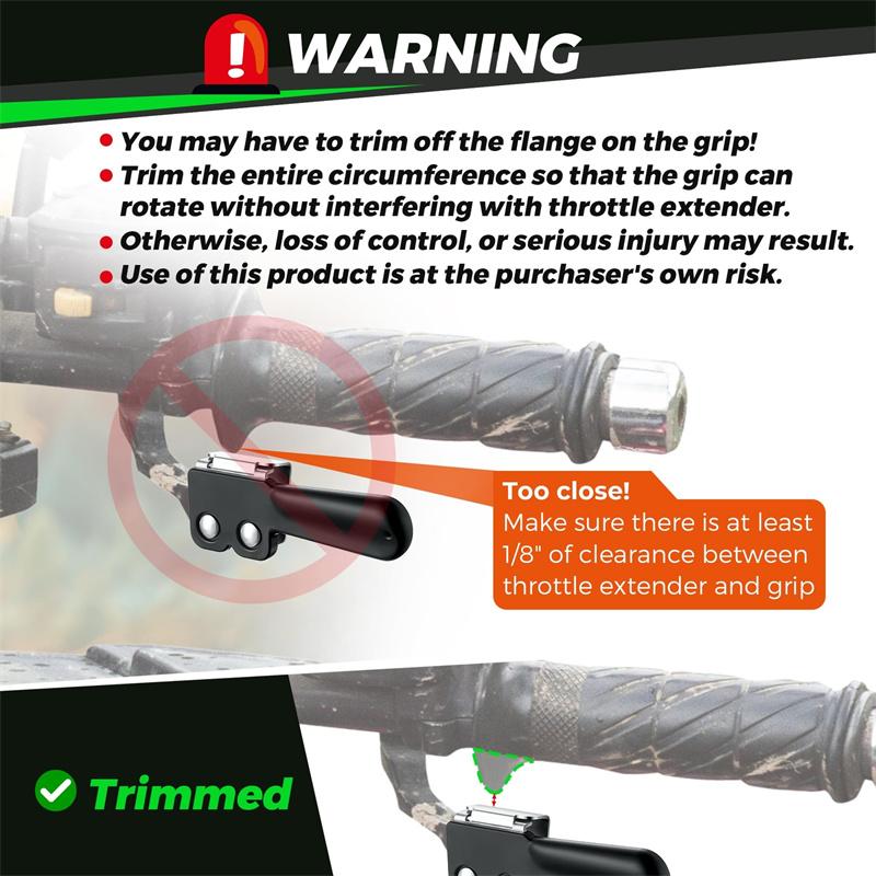 Throttle Extender, Thumb Throttle Master For Atv, 2 Piece Clamp For Easy Installation, Provides Reliable And Comfortable Control