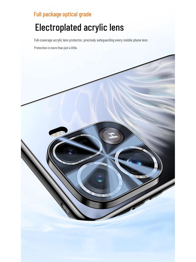 Capa de Telefone Eletrogalvanizada Princesa Sereia para OPPO Find X9 Pro, Luxo Leve, Cobertura Total da Lente, Anti-Queda, Reno14 Capa Rígida