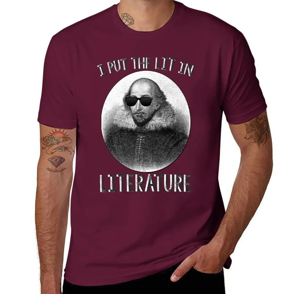 I Put The LIT In Literature. T-Shirt Graphics Vintage Clothes Plain Men's Clothing