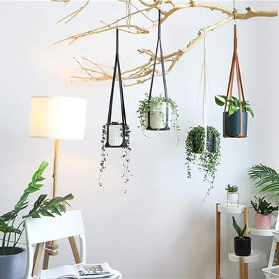 Flowerpot Base Faux Leather Container Plant Tray Hanger Household Ornament Decor