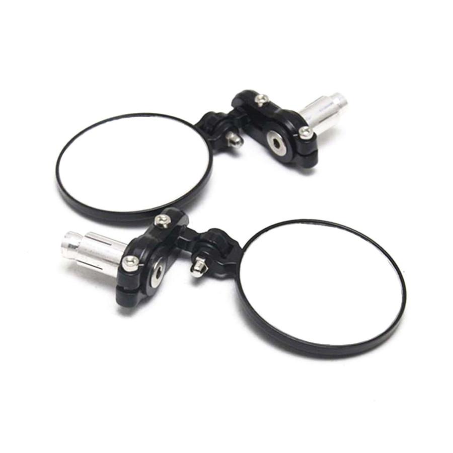 7/8" 22mm Universal Motorcycle Mirrors Round Handlebar Wing Foldable Mirrors End