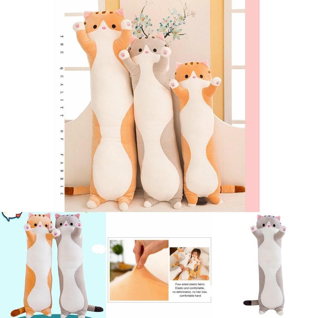 Entzückendes Langkatzen-Plüschtier Weiches Stoffkätzchen-Kissen Perfekt für Kinder zum Schlafen