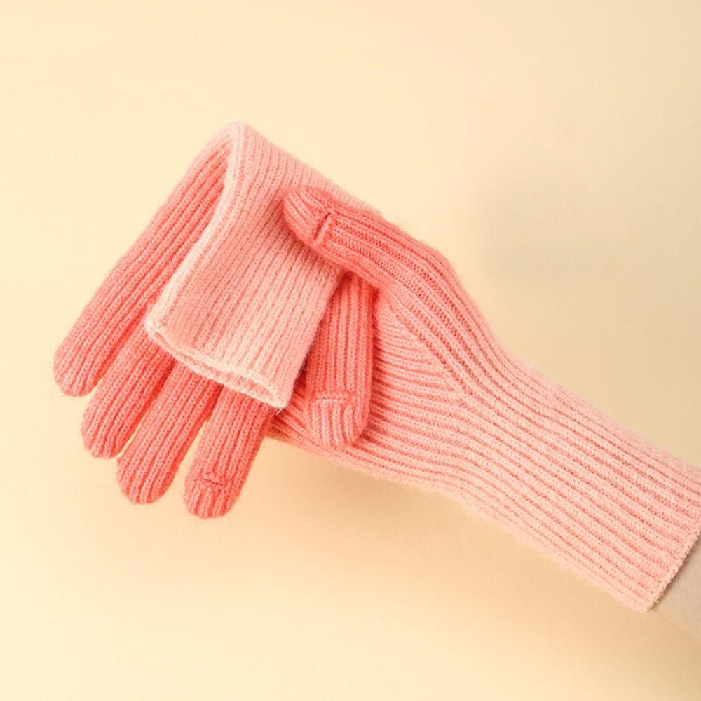 Gradient Color Touch Screen Mitten Cold-Proof Thicken Warm Gloves Winter Knitted Gloves Driving