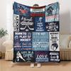 Hockey Quotes And Designs For Sports Enthusiasts Cozy Customize Your Name Soft Warm Cozy Versatile For Sofa Couch Office Bed Picnics For All Occasions