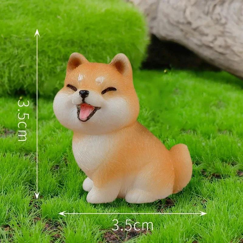 Kawaii Resin Cute Mini Dog Ornaments Figures Miniature Things Statues Dollhouse Room Home Decor Items Desk Accessories