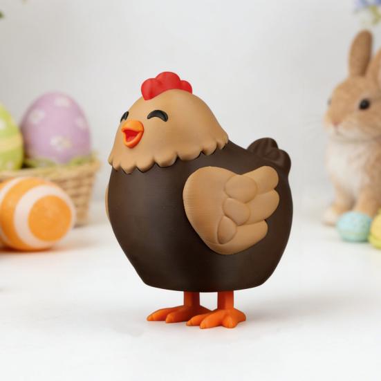 Chocolate Egg Laying Chicken Candy Dispenser Machine 3D Printed Cute Animal Candy Dispenser Desk Decor for Easter Basket Stuffer Party Favors