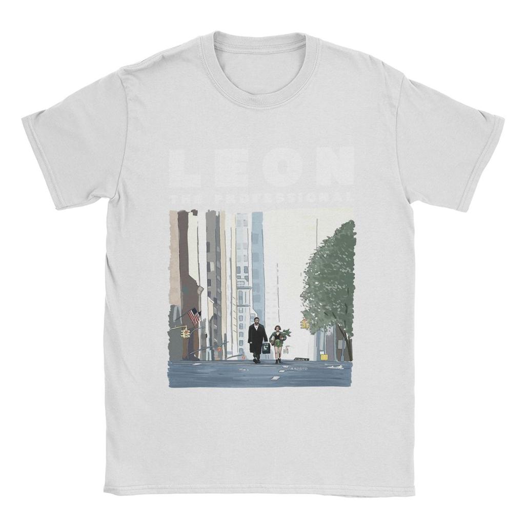 Leon The Professional T-Shirts Men Movie Funny 100% Cotton Tee Shirt Crew Neck Short Sleeve T Shirts Plus Size Clothing