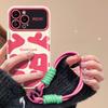 Applicable To Apple 15pro Mobile Phone Case IPhone 13/14 Large Letter Lanyard 11/12 Flip Mirror Xs/xr Soft