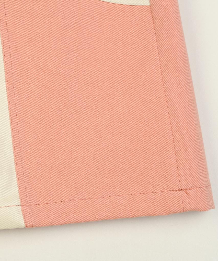 High School Disco Coated Color Block Skirt_Coral