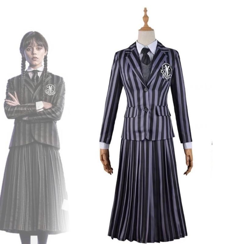 Wednesday Addams Rollenspiel Erwachsenen Schuluniform Kostüm Set Für Halloween Events Und Cosplay