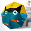 1pc Cat Fish Automatic Open/close Umbrella, 8-Rib Sturdy Structure, Portable Travel Umbrella, Parties, Everyday Use, Outdoor Accessory, Arti