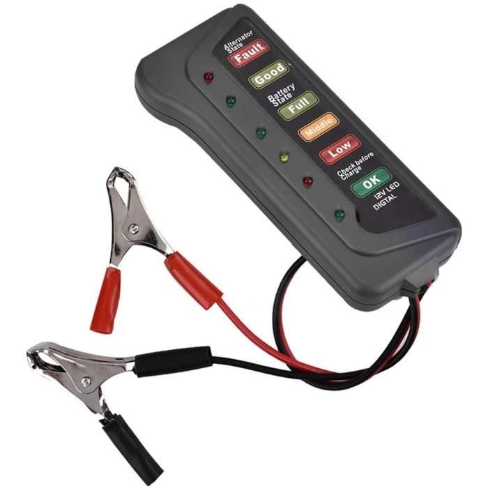 Broco 12V Batterie Testeur,12V Auto Moto Batterie testeur de Charge de l'alternateur Analyseur Cranking Vérifiez,51
