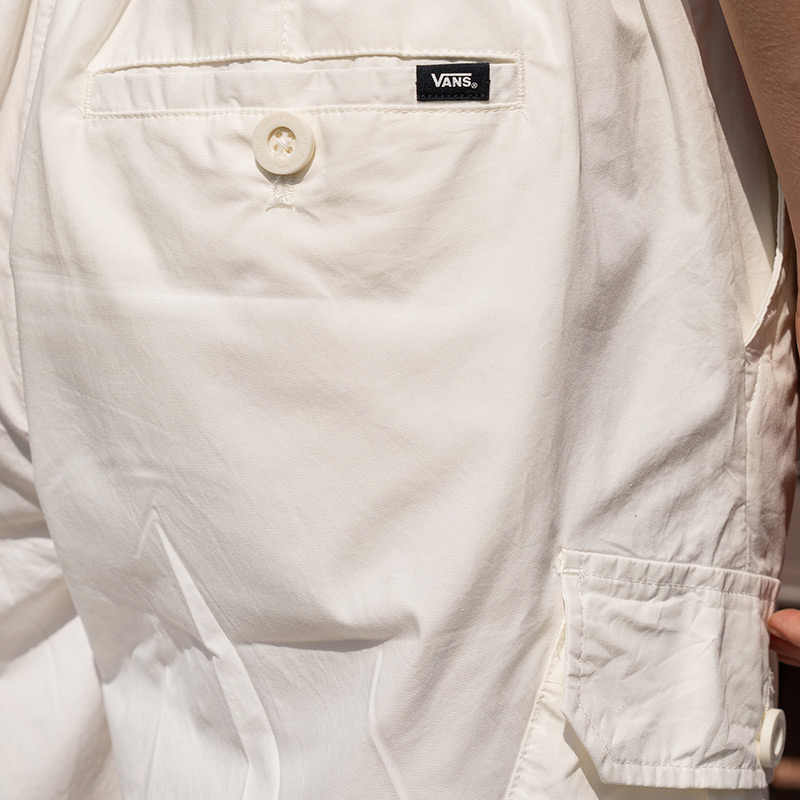 Vans SS25 Fashion Comfortable Versatile Skin-Friendly Thin Cargo Pants Women bottoms Off-White VN000NMWFS8