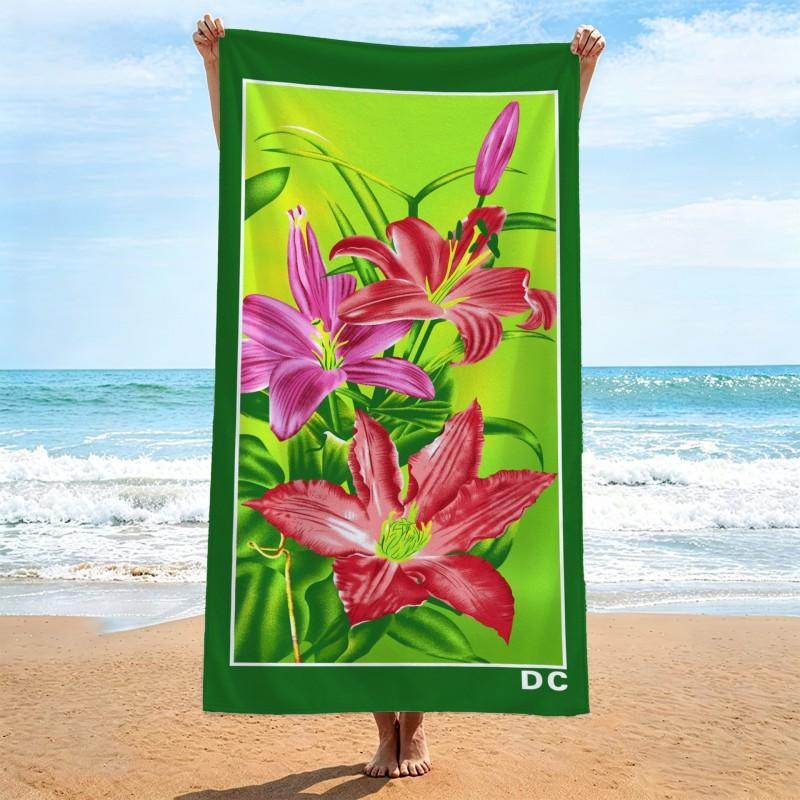 Ultra Absorbent Quick Dry Microfiber Beach Towel With Large Floral Print 70x140cm Portable Bath Pool Travel