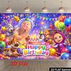 2D Cartoon Masha and Friends Birthday Party Backdrop Photo Background