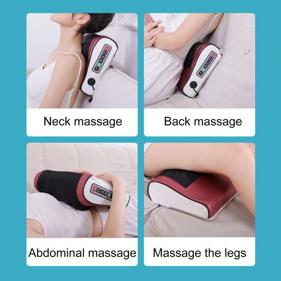Electric Neck Massager Pillow with Adjustable Heat Compress Cervical Waist Vibration Massage Pillow Rechargeable Neck And Back Kneading Tool