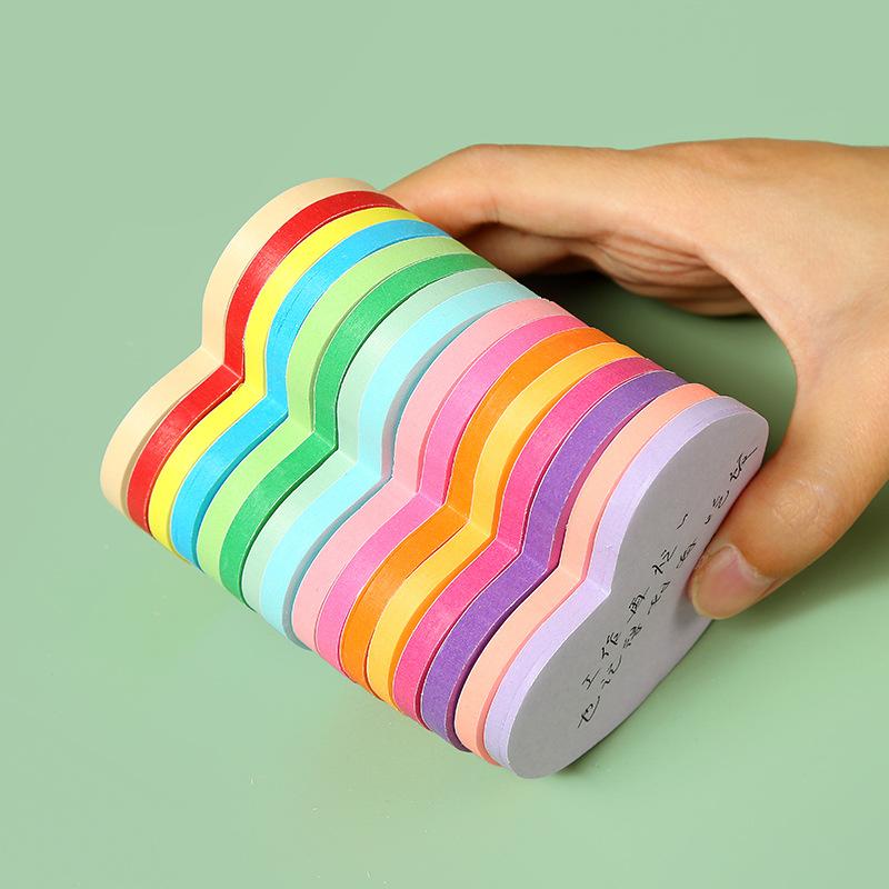 50pcs/set Creative Love Post-it Notes for Elementary School Students, Junior High School Students, Heart-shaped Note Stickers