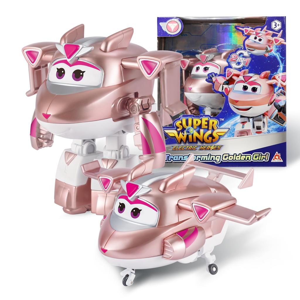 Super Wings 5 ​​ίντσες Μεταμορφωτικός Ταξιδιώτης Μεταμορφώνεται από Αεροπλάνο σε Ρομπότ σε 10 Βήματα Φιγούρες Δράσης με Παραμόρφωση - Παιδικά Παιχνίδια - Δώρο