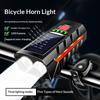 Solar Bicycle Light Bike Front Lamp With Horn Usb Rechargeable Power Display Waterproof Bike Flashlight Headlamp1Pc