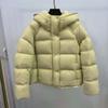 Europäischer Winter neue Daunenjacke mit Puff-Design für Damen, kurz, mit Kapuze, verdickt, weiße Entendaunen, modische warme Jacke, Trend
