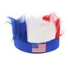 Novelty Patriotic Fuzzy Headband Independence Day Headband Comfortable Hair Accessory Creative Red White Blue Wig Hat Independence Day Empty Top