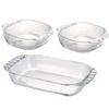 HTZ-2808 Hitzebeständiges Toasterplatten-Set aus Glas, 3 Stück, hergestellt in Japan