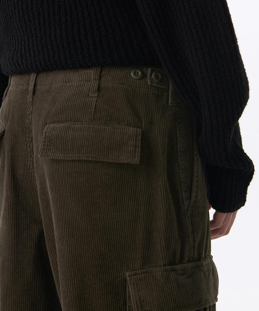 MUSINSA STANDARD Corduroy Parachute Cargo Pants [Dusty Khaki]
