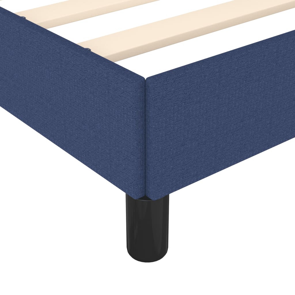 Bed Frame Without Mattress Blue 140 X 200 Cm Fabric