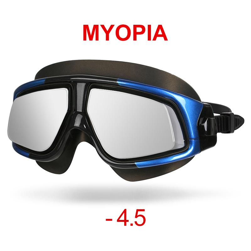 Copozz Nearsighted Swimming Goggles Waterproof Anti Fog UV Eyewear Silicon Mirrored Large Frame Unisex Sport Myopia Swim Mask Li Practical Use