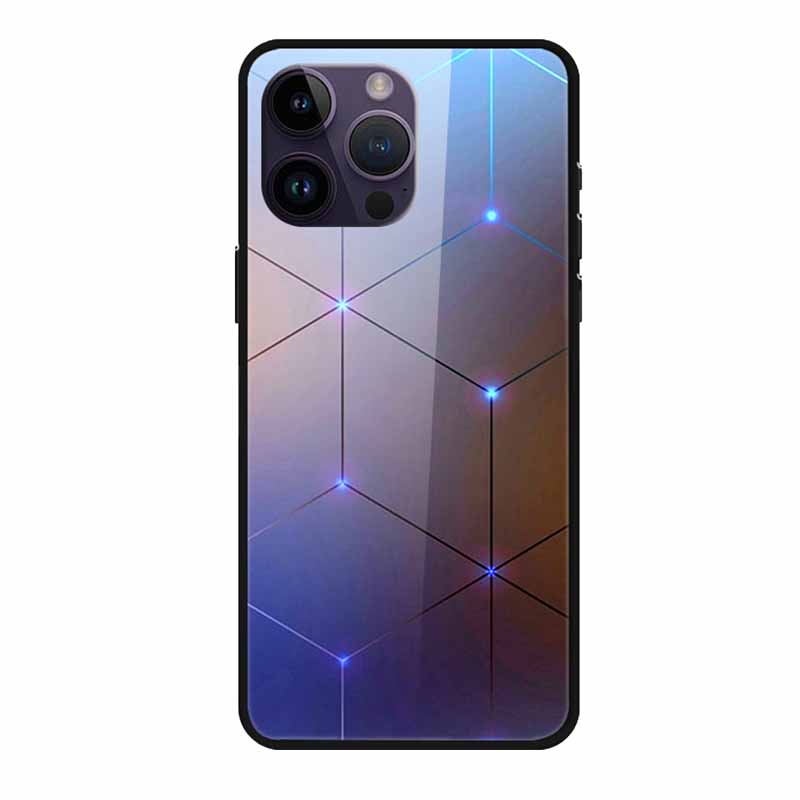 Glas-Rückseite für iPhone 16 Pro Max Handyhülle 16Pro Max Harte gehärtete Glas-Hülle für iPhone 15 Pro Max Hülle Weicher TPU-Stoßfänger