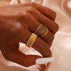 Stainless Steel Gold Color Luxury Female Ring Set Fashion Jewelry Promise Bagye Acier Inoxydable Femme Couple Rings for Women