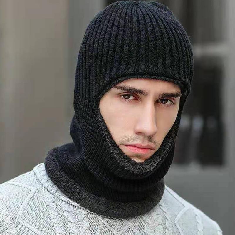 2 In1 Winter Mask Beanies Hats Warm Knitted Hats Windproof Full Face Ski Bonnet Tactical Cycling Earmuffs Cap