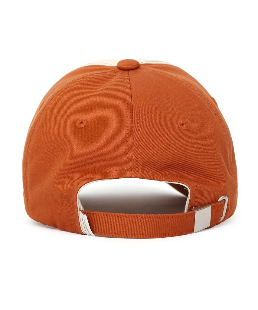 Eondeokeonteulol Cotton Logo Trucker Ball Cap Slogan / Soft Deep B B / Orange