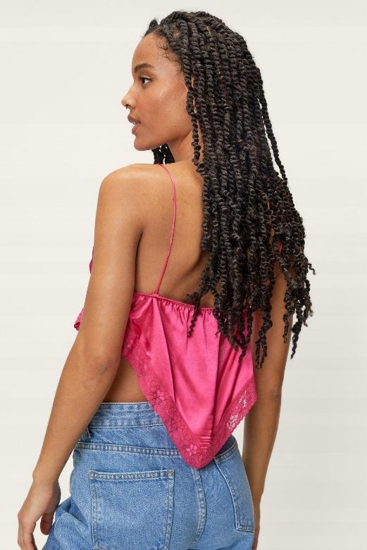 Nasty Gal Women's Satin Top Fuchsia 32 32 3_
