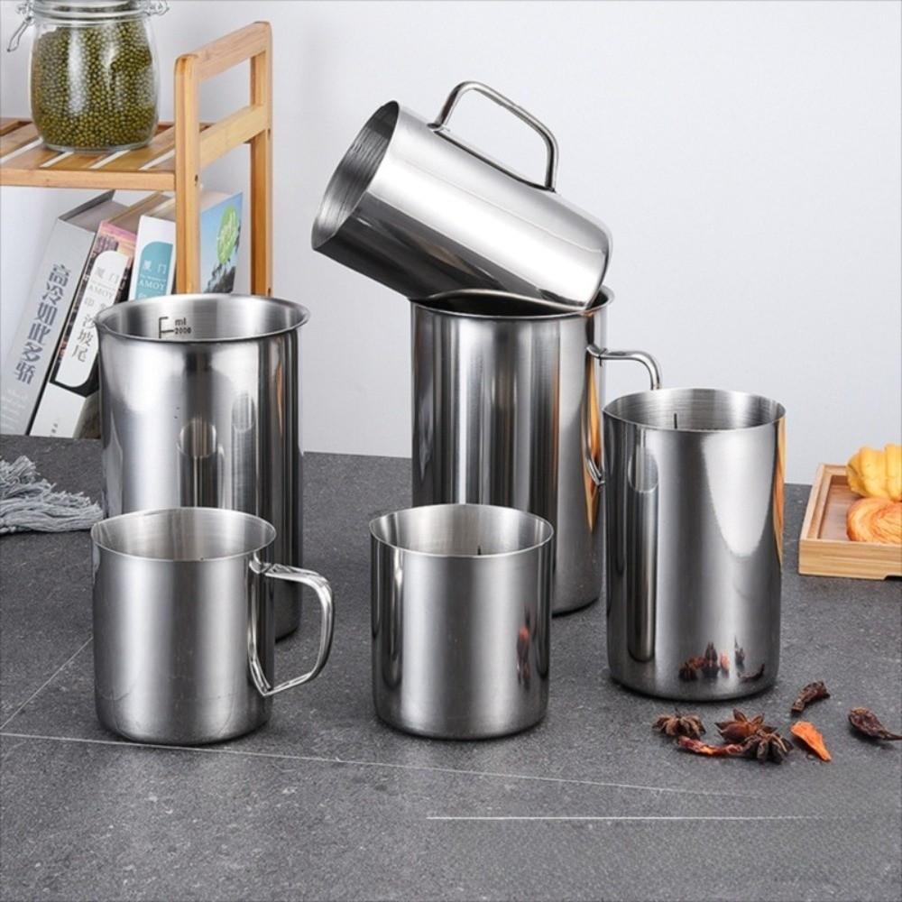New Stainless Steel Laboratory Beaker Scale Graduation Large Capacity Espresso Mugs 500ml 1000ml Measuring Cups Baking