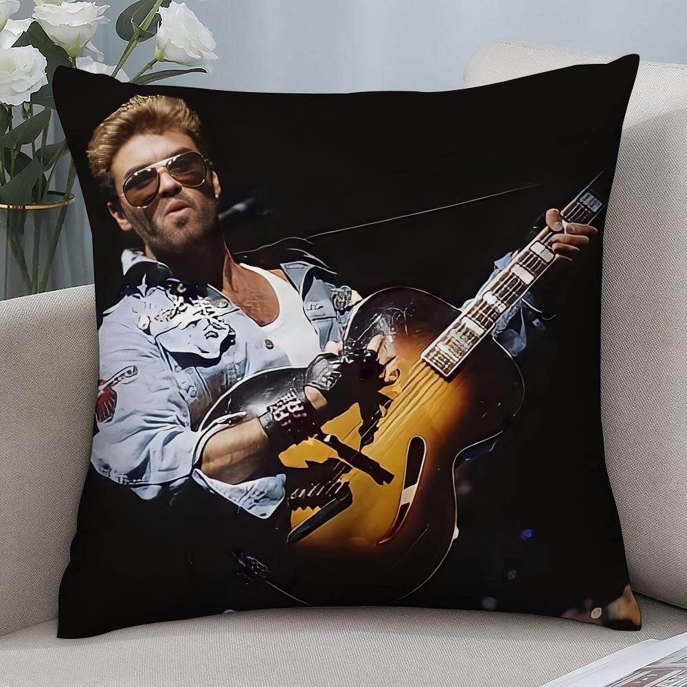 G-George Michael Singer Pillow Case Short Plush Pillow Covers Sofa Decorative Gift Home Double-sided Printing Cushion Cover