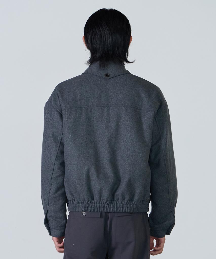 Tony Lawrence Quilted Two-Way Wool Blouson Charcoal