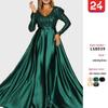  European & American Women's Deep V Evening Gown