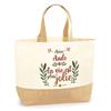 Tote Bag - PLANETEE - Life Is More Beautiful - Natural Jute - Text Print - Made In France