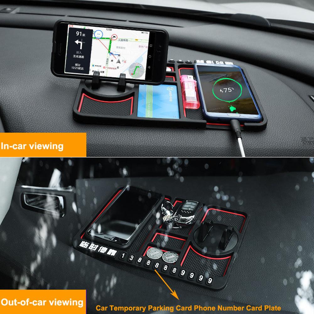 Silicone Car Anti-Slip Mat Auto Phone Holder Non Slip Sticky Anti Slide Dash Phone Mount Parking Number Card Car Pad Mat