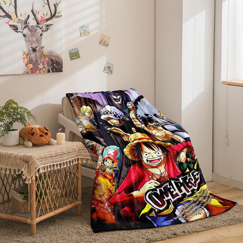 ONE PIECE Series Flannel Blanket 2D Printed Sofa Blanket Thickened Blanket