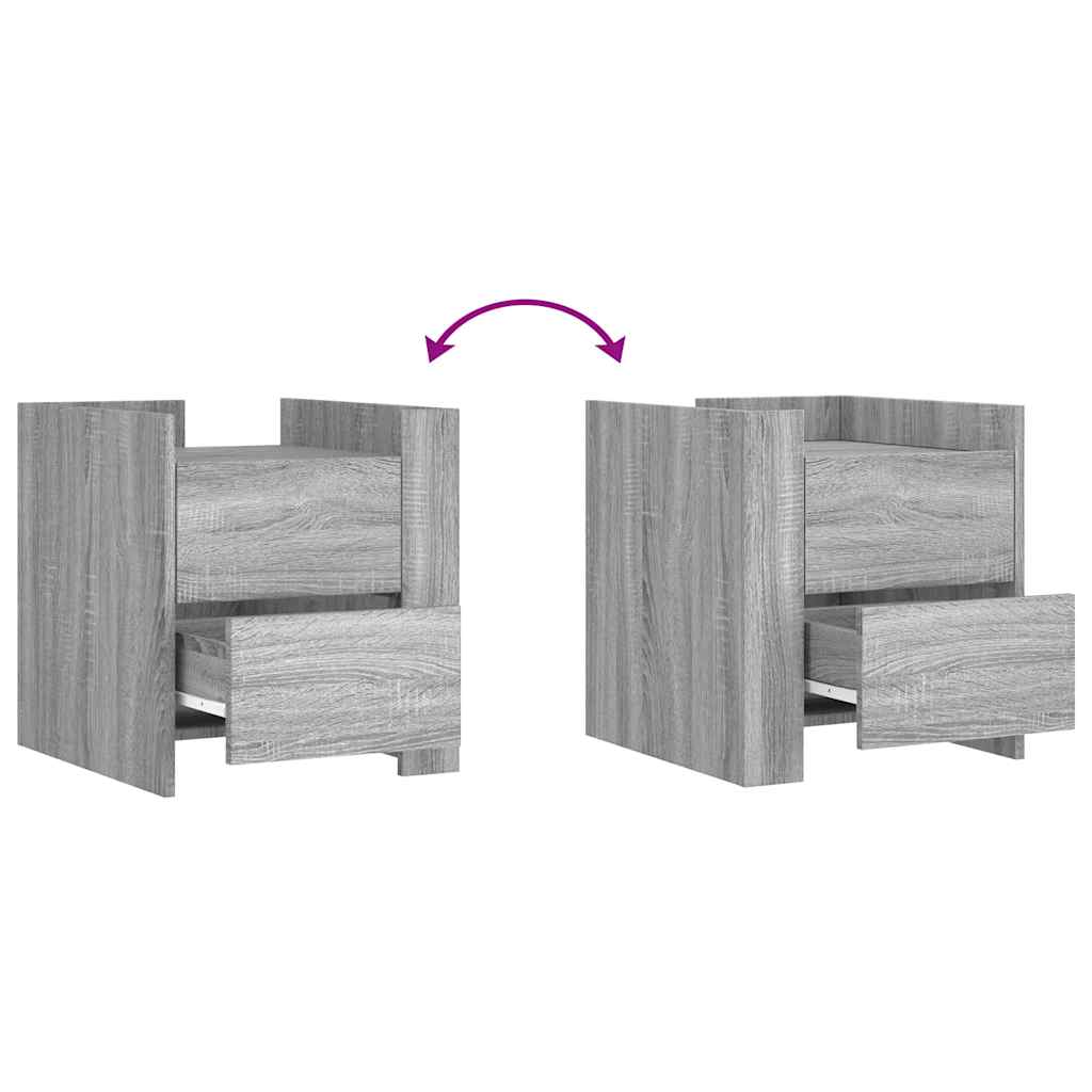 Nightstand Gray Sonoma 45x50x50 cm Particleboard