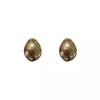 Glossy Semi-Circular Brass Earrings - Stylish High-End Fashion Jewelry for Women