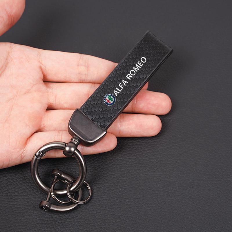 For Alfa Romeo High-end Car Logo Key Chain Keyring Auto Interior Accessories For Alfa Romeo 4C 159 166 Spider Giulia Giulietta 1
