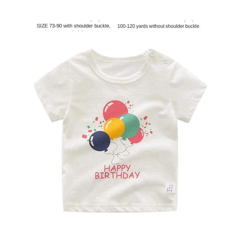 Pure Cotton Short-sleeved T-shirt for Baby Girl Summer Thin Half-sleeved Top for Small and Medium-sized Children 0-5 Years Old Summer Wear