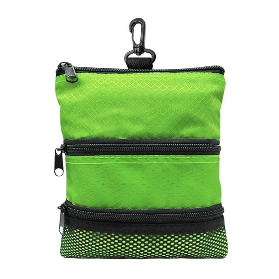 Sac à balles de golf avec clip de ceinture 3 poches Nylon imperméable Organisateur pour balles de golf, tees, outils et accessoires Pochette Titulaire Cadeau pour golfeurs hommes et femmes