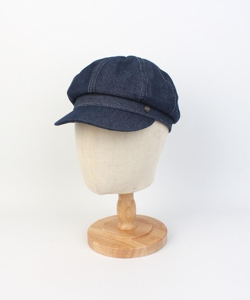 Yunibeosyeolkemiseuteuli Dark Denim Logo Newsboy Cap