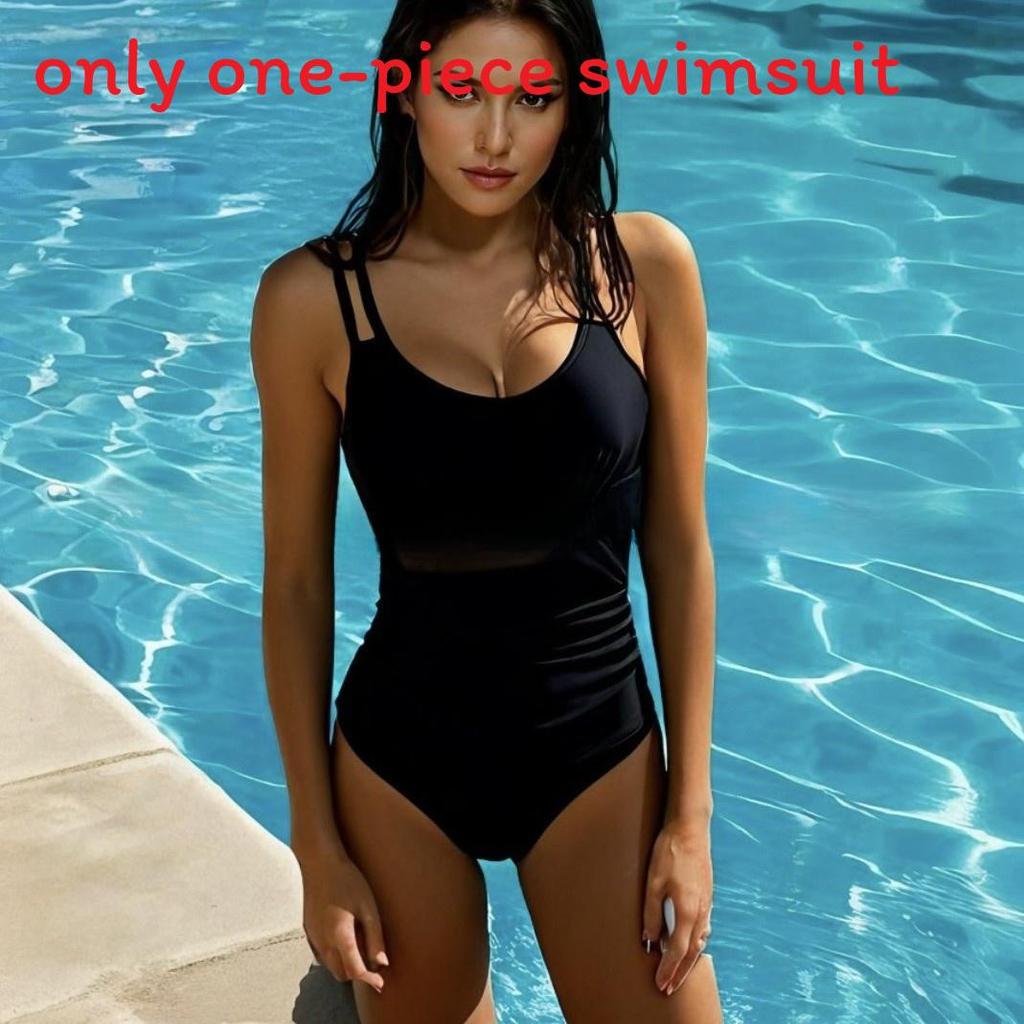 Costum de baie dintr-o piesă pentru femei cu plasă, decolteu adânc în V, push-up, pentru înot și activități sportive